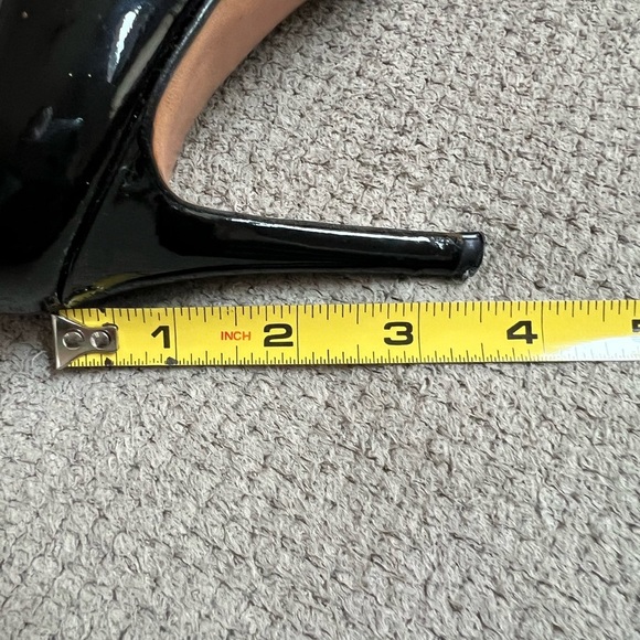 Charles David Women’s 8.5 Black Patent Leather Open Toe 3.5” High Heel Pump Shoe - Picture 12 of 13